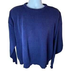 VTG Lord Jeff Crewneck Sweater – Size XL Blue 100% fine Cotton – Made in USA